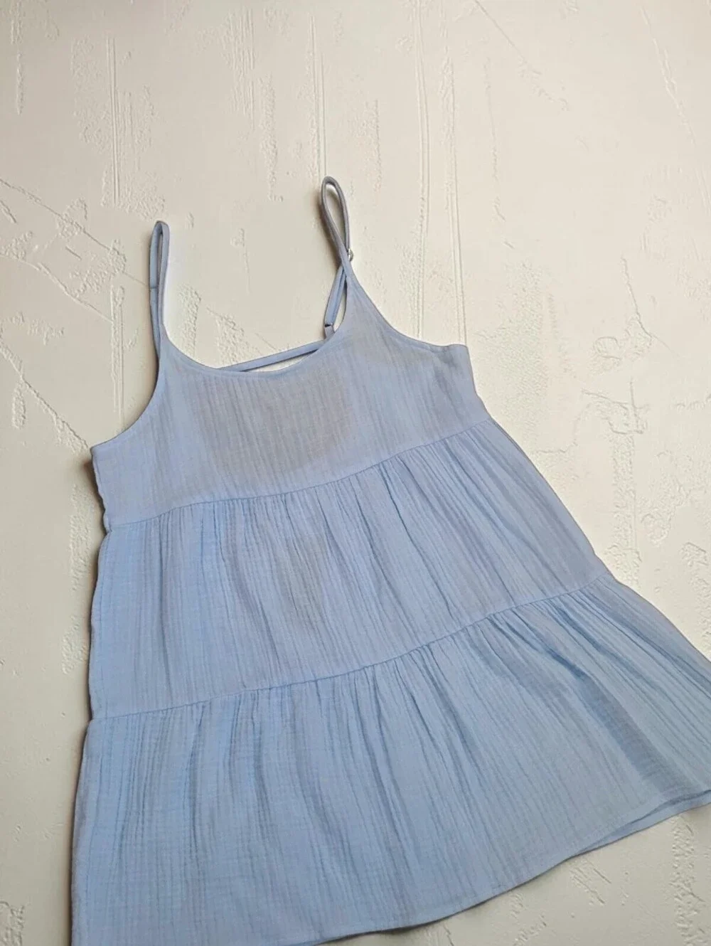 Wild Fable NWT Baby Blue Gauze Tiered Mini Dress XS Cottagecore - Picture 1 of 12